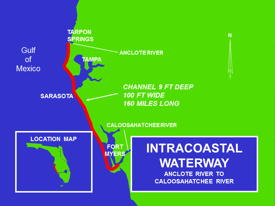 Intracoastal Waterway Caloosahatchee River to Anclote River Operations and Maintenance project map Intracoastal Waterway Caloosahatchee River to Anclote River Operations and Maintenance project map
